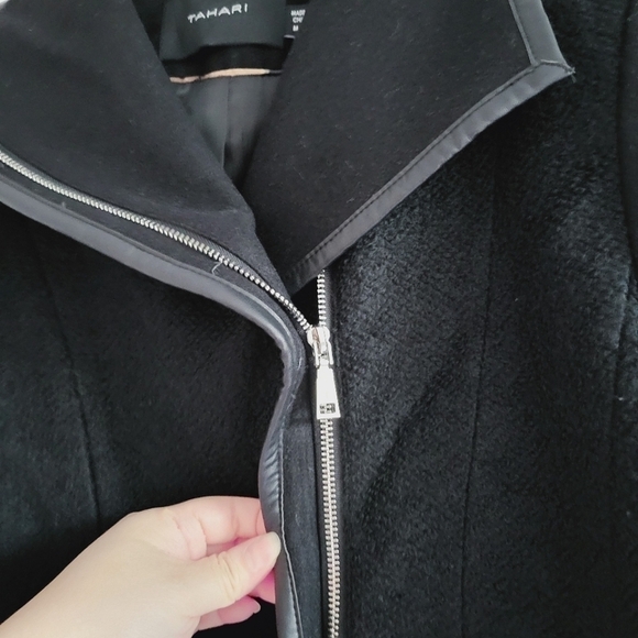 Tahari Black Wool Blend Coat - Picture 5 of 12